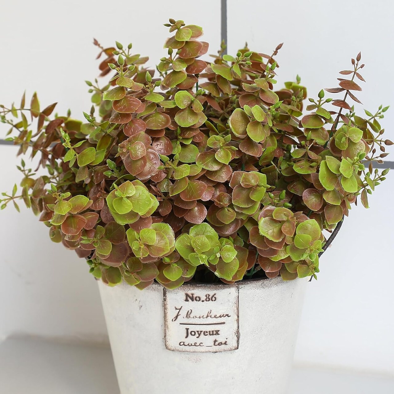 8PCS Artificial Fall Eucalyptus – UV Resistant Fake Greenery for Porch & Autumn Décor